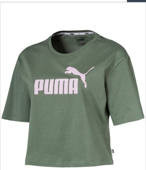 (PUMA Designer Ladies Laura Wreath Essential Cropped Tee.