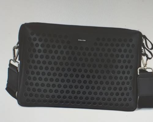 Police Hot Shot Geniune Leather Men's Messenger Bag _ Black