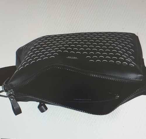 Police Hot Shot Geniune Leather Men's Messenger Bag _ Black