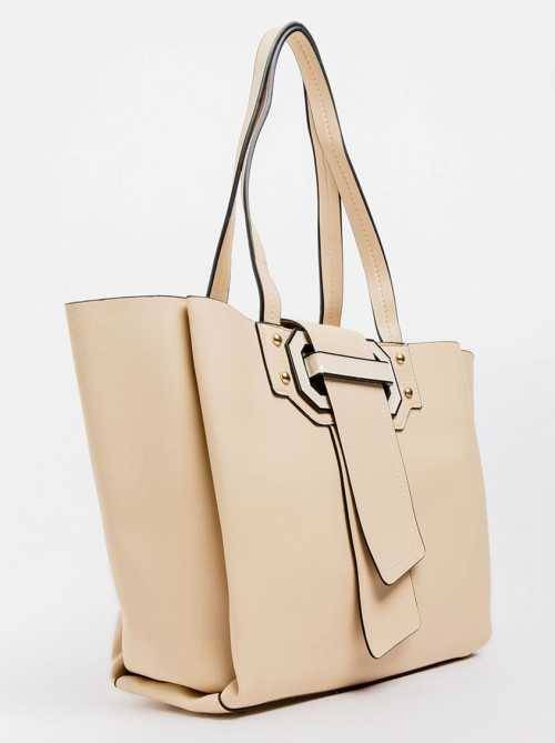 Brand new  BLACKCHERRY Beige Buckle Detail Toe Bag Free courier)