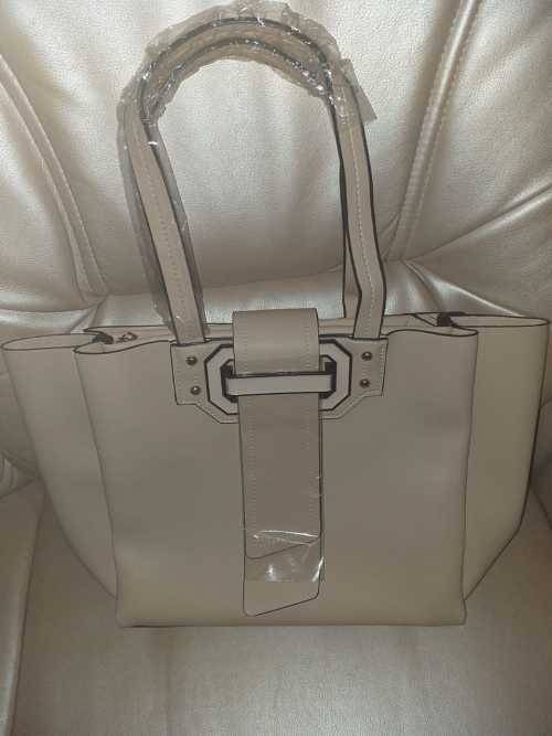 Brand new  BLACKCHERRY Beige Buckle Detail Toe Bag Free courier)