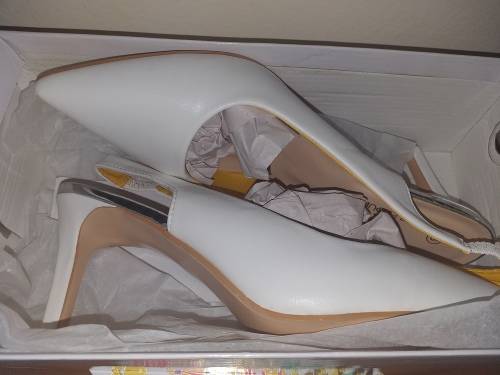 Style Republic White Slingback Courts.