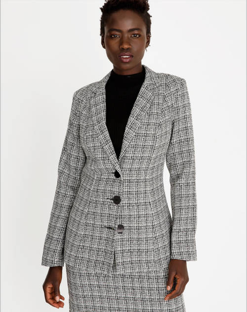 EDIT Grey Regular Straight Cut Polyester & Fit Blazer Suit