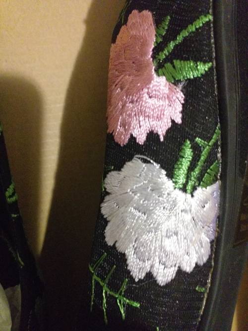 Sole Candy Black Millea Embroidered Flat Pump ( Very Strong Material)