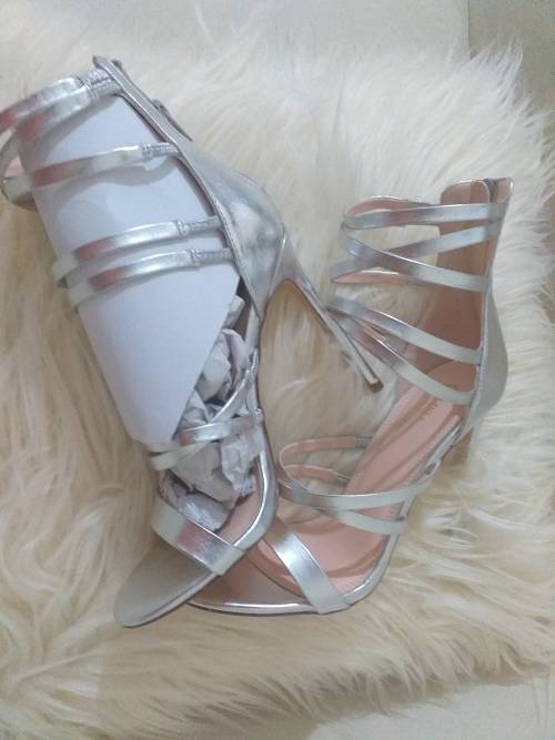 Silver  Gladiator  Designer  Sandals (Authentic Genuine
