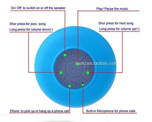 Portable Subwoofer  Waterproof resistant Wireless Bluetooth Speaker Blue