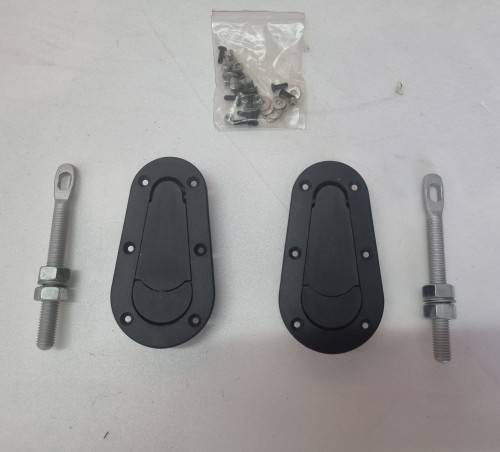 FLUSH MOUNT BLACK BONNET PINS WITH MOUNTING SCREWS