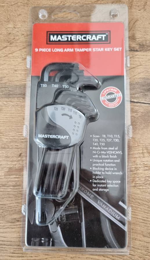 MASTERCRAFT 9 Piece Long Arm Tamper Star Key Set