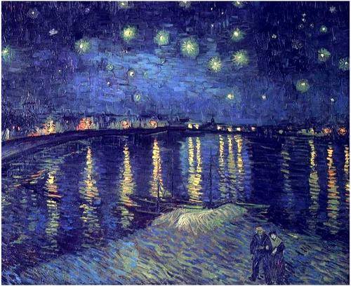 STARRY NIGHT ON THE RHONE - VAN GOGH - BEAUTIFUL CANVAS PRINTOF FAMOUS PAINTING