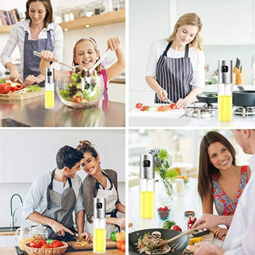 Olive Oil Sprayer Dispenser for Cooking Food-Grade Glass Oil Spray Transparent Vinegar Bottle Oil Di