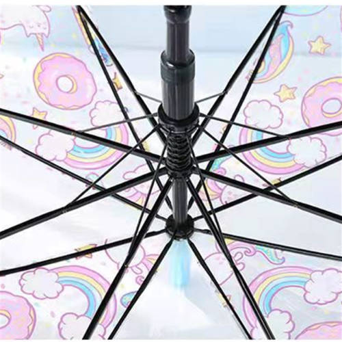 Unicorn umbrella transparent long handle little princess gift cute creative umbrella