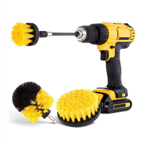 Three Piece Brush Drill Brush Attachment Kit Electric Scrubber Brush Cleaning Kit
