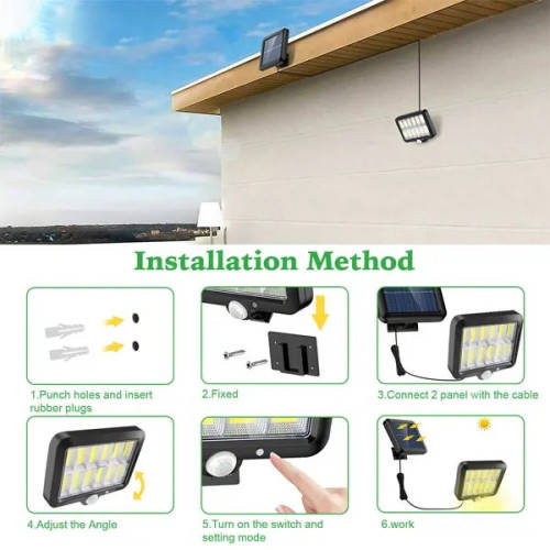 12 COB Solar Rechargeable Led Lights With Motion Sensor Outdoor Garden