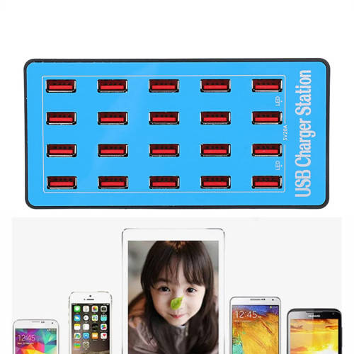 20 Port USB Hub Fast Charging Station Power Adapter USB Desktop Fast Charging Station