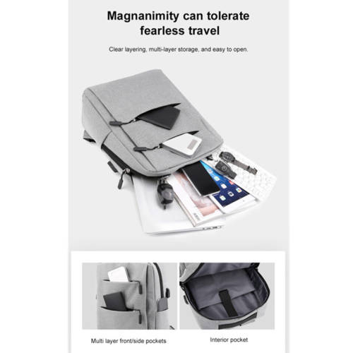 XF0767 15` Laptop Backpack with External Charging USB Port + 2 Small Bags