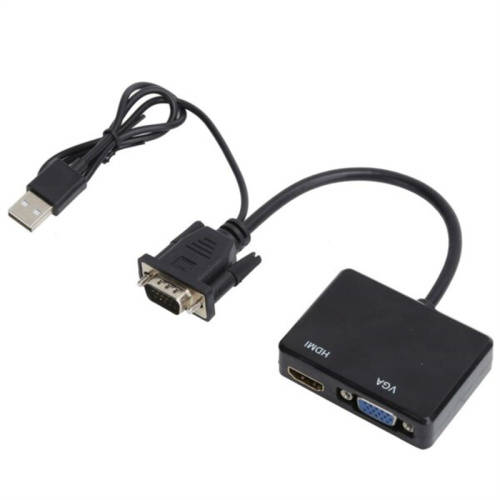 VGA to VGA and HDMI Splitter With USB Cable