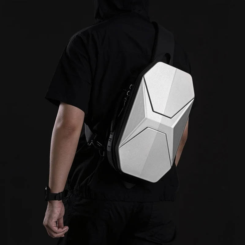 Waterproof Crossbody Shoulder Bag Hiking Hard Shell Chest Bag with USB Charging Port