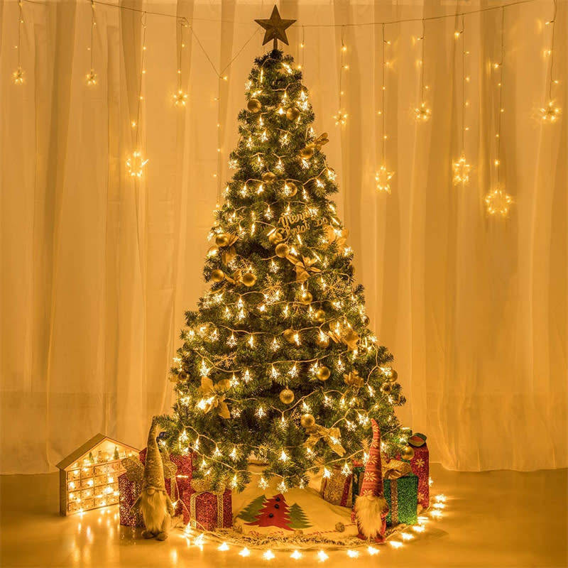 Outdoor Christmas Snowflake String Lights Waterproof Garden Party Decoration Warm White