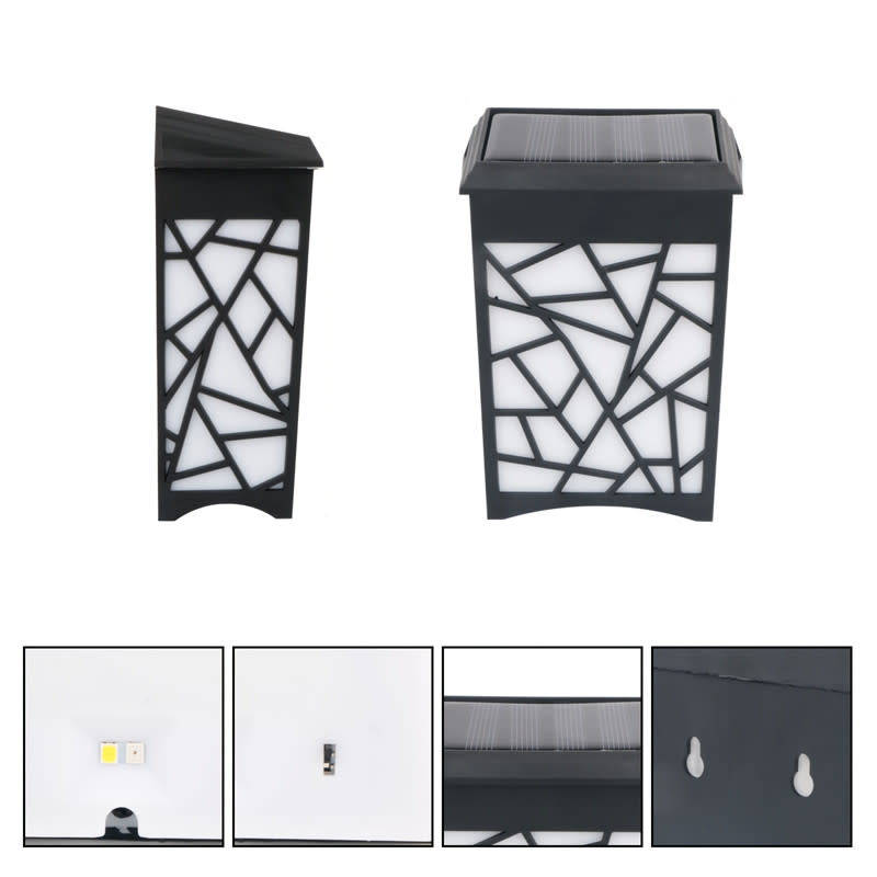 LED Outdoor Solar Light IP65 Waterproof Decorative Wall Lamp RGB and Warm White