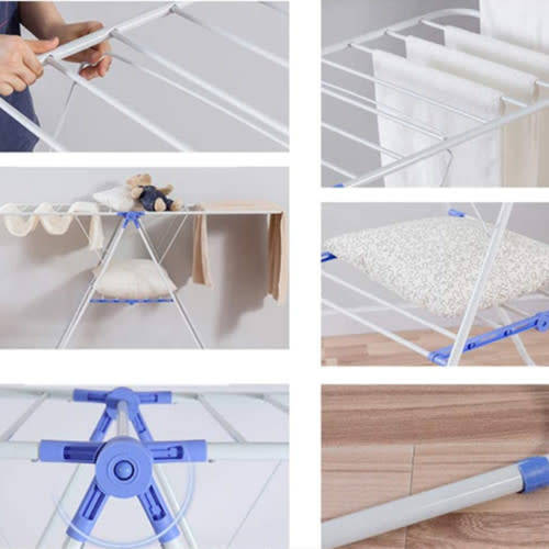 Folding Floor Standing Clothes Rack Baby Clothes Indoor Clothes Rack
