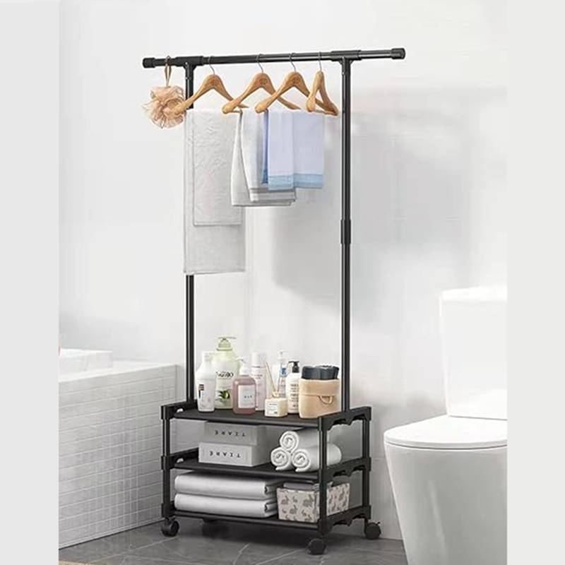 Freestanding Large Coat Rack Bracket 3-in-1 Storage Organizer Box with Shoe Rack