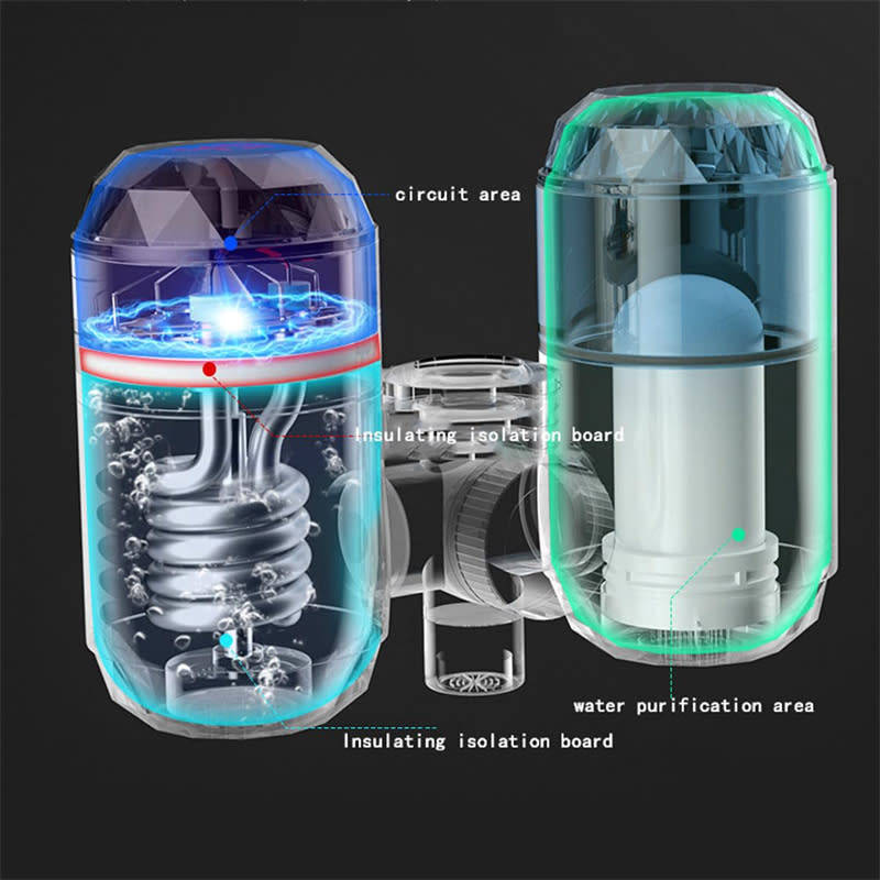 3-in-1 Kitchen Faucet Purifier, 3S Instant Hot Water Faucet with LCD Temperature Display