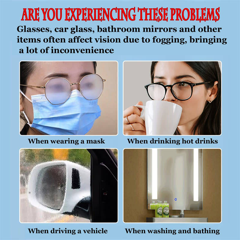 Glasses Anti-Fog Wipes, Pre-Moistened Lens & Screen Cleaning Wipes 100 Pack