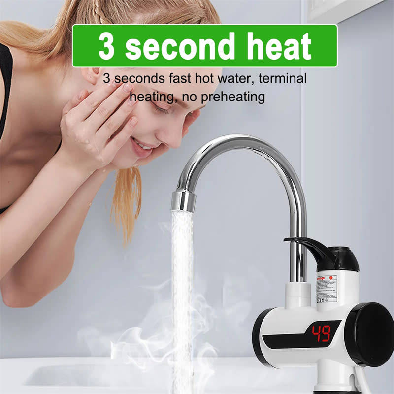 220V Instant Electric Water Heater with LED Digital Display Kitchen Shower Faucet