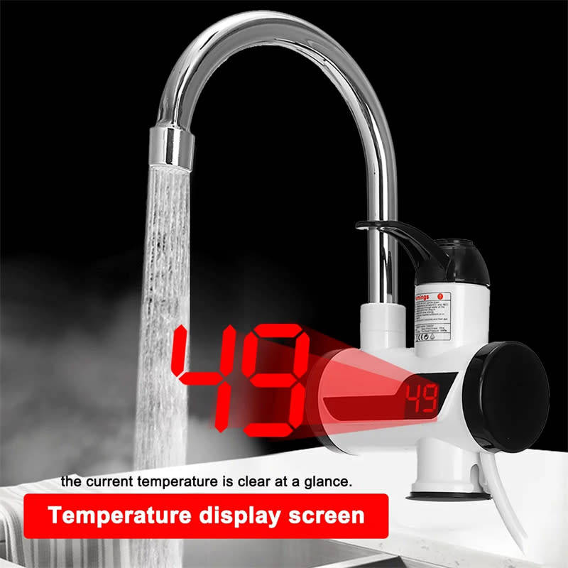 220V Instant Electric Water Heater with LED Digital Display Kitchen Shower Faucet