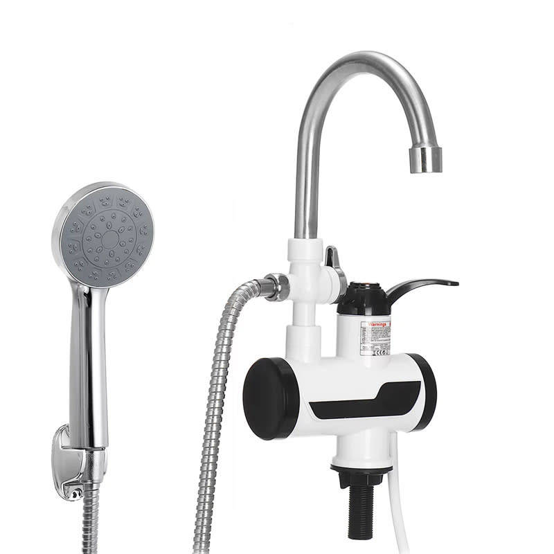 220V Instant Electric Water Heater with LED Digital Display Kitchen Shower Faucet