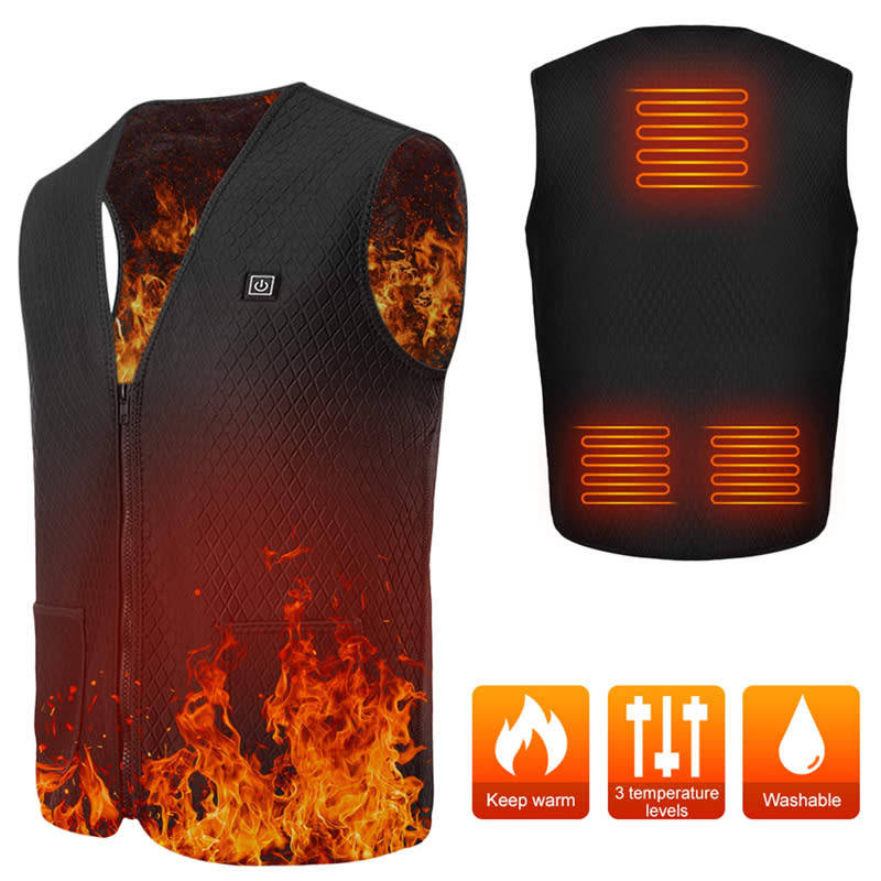Electric Heated Vest Winter Warm Jacket USB Electric Heating 2XL