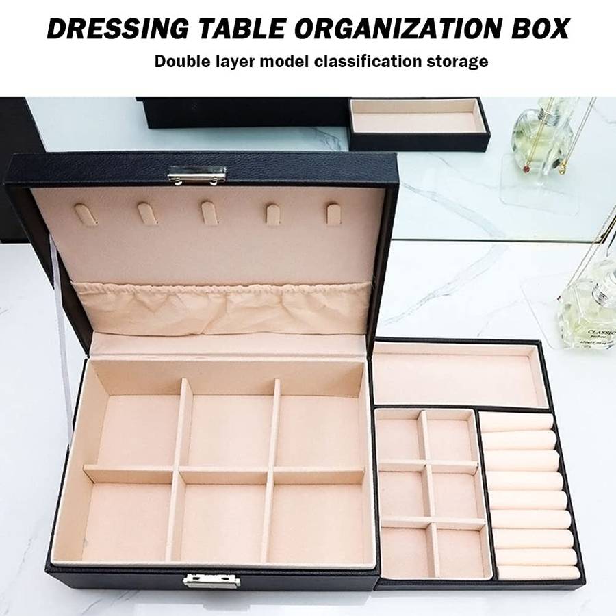 Lockable Jewelry Box Travel Earring Storage Box