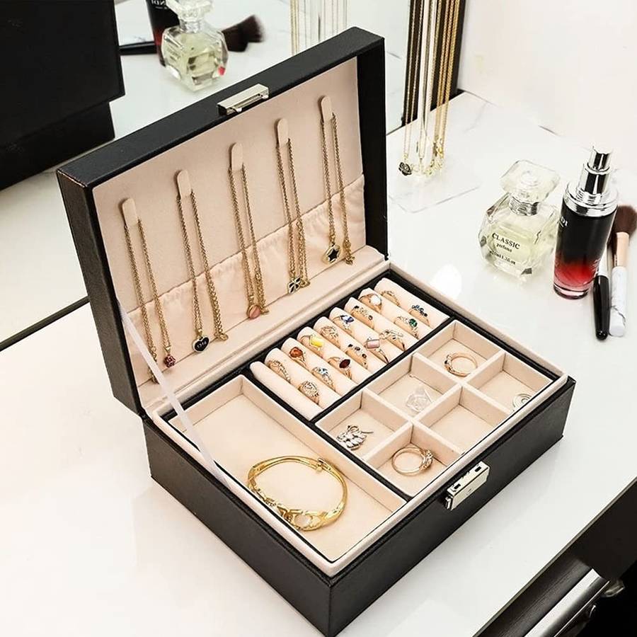 Lockable Jewelry Box Travel Earring Storage Box