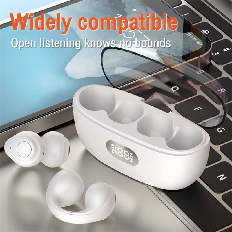 Bluetooth Digital Display Wireless Ear Clip Earphones Bone Conduction Earphones Sports Earphones