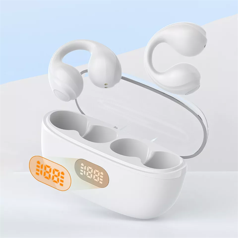 Bluetooth Digital Display Wireless Ear Clip Earphones Bone Conduction Earphones Sports Earphones