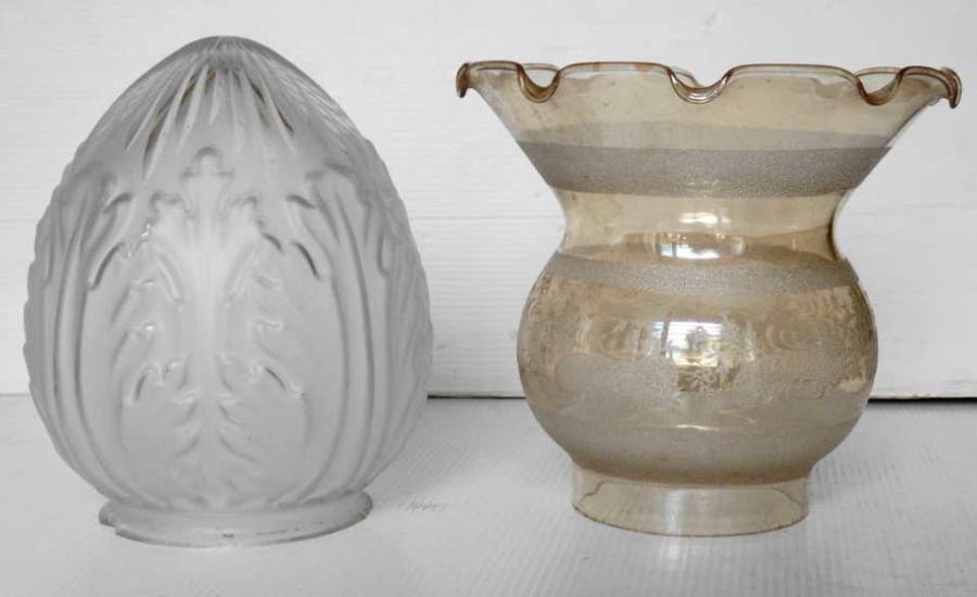 VINTAGE GLASS LAMP SHADES X 6 - REDUCED!