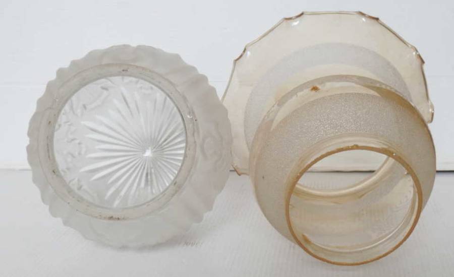 VINTAGE GLASS LAMP SHADES X 6 - REDUCED!