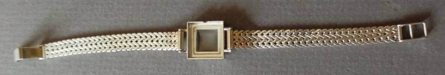 VINTAGE LADIES CYMA 18 CT. WHITE GOLD WATCH AND STRAP