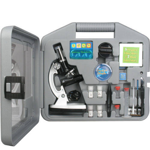 Microscope Kit 28Pc Metal Arm Educational Kids Biological Microscope Kit