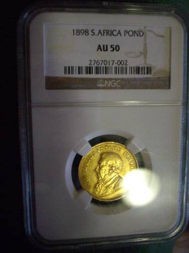 (AU50)(*NGC*) 1898 POND GOLD KRUGER ZAR