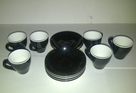 Lovely SP Black & White Espresso Cup & Saucers
