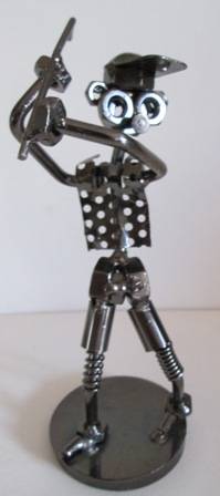 Metal Golf Player Ornament Made from Bolts & Nuts Etc