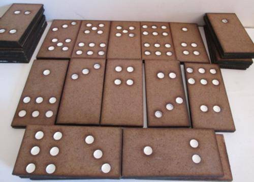 Large Pressed Wooden Type Dominoes - No Packaging
