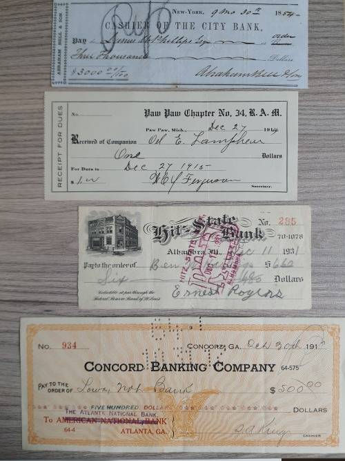 Collection of old cheques