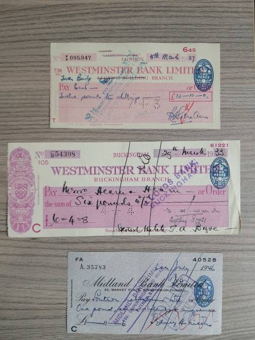 Collection of old cheques