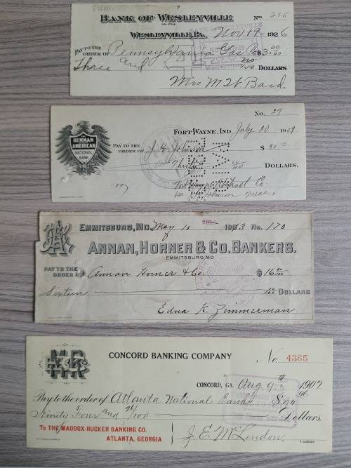 Collection of old cheques