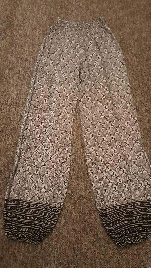 MRP Red Boho Gypsy Pants - Black & White Pattern