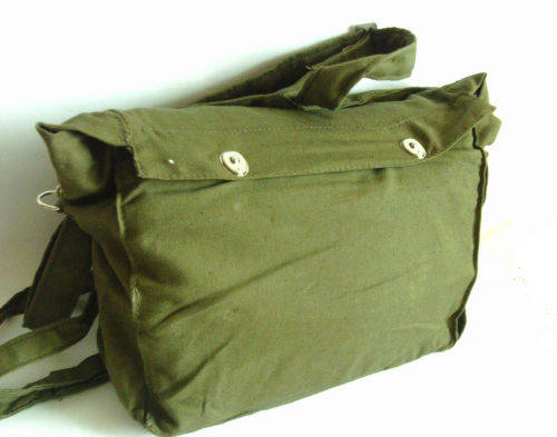 Vintage Communist Army Bag, Canvas Bag, Messenger Bag, Green Khaki, Unused