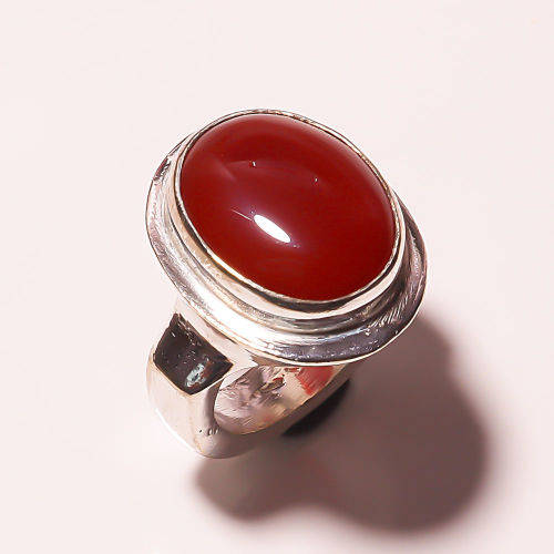 HANDMADE 925 SILVER GREEN ONYX, RING SIZE 8/ Q