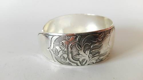 Tibetan Tibet silver Totem Bangle Cuff Adjustable Bracelet